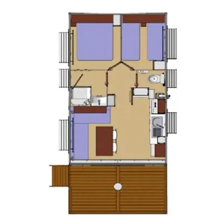 Kemping Mobil-home Avec Terrasse - 6 Pers. - Api-1-52-2175